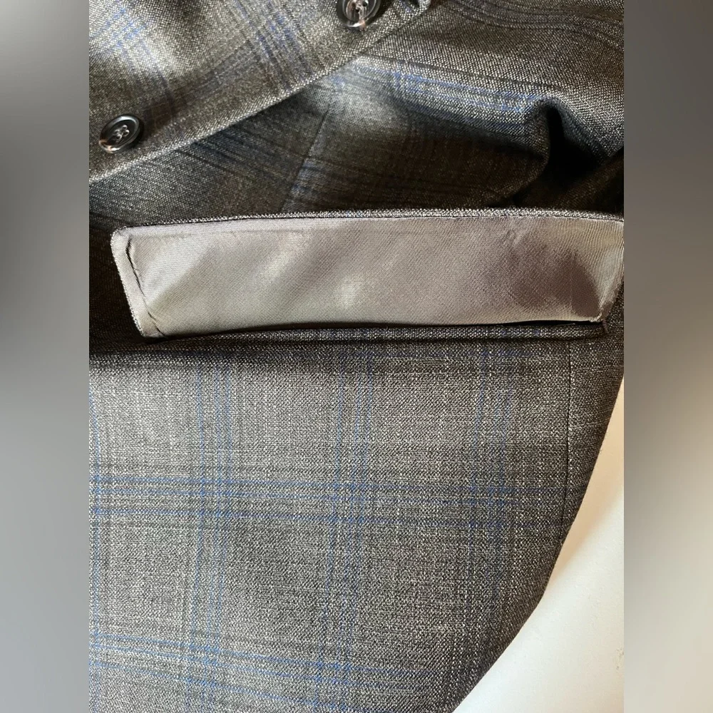 Men’s Ralph Lauren Blazer Suit Jacket Brown & Blue plaid Sports coat  Career 48L